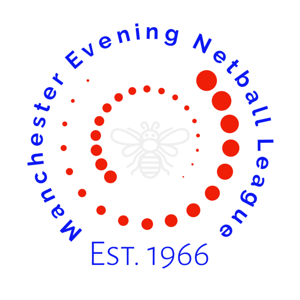 Manchester Evening Netball League logo.